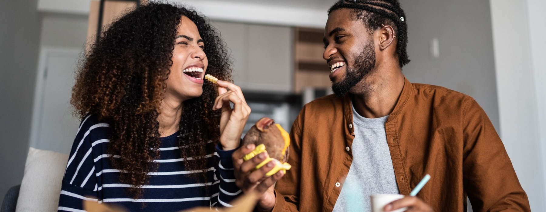 People enjoying food